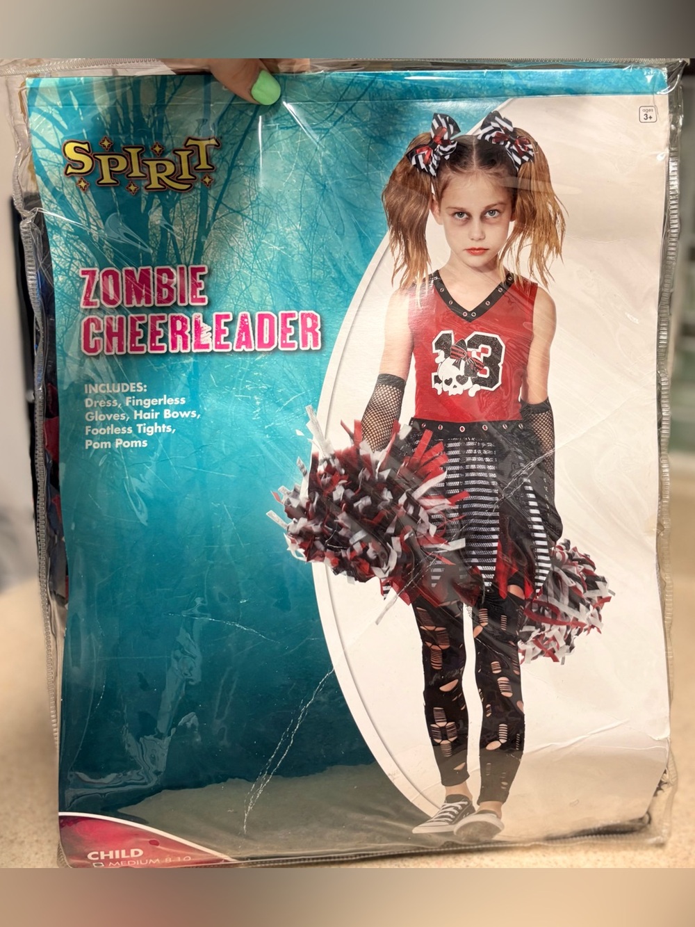 Spirit Halloween Zombie Cheerleader Costume Size Medium 8-10